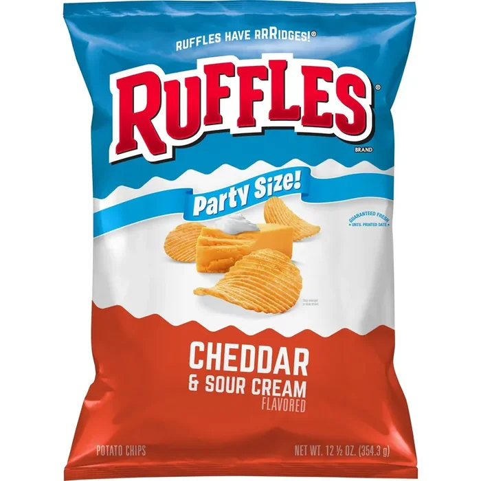 Ruffles Cheddar & Sour Cream Potato Chips, Party Size