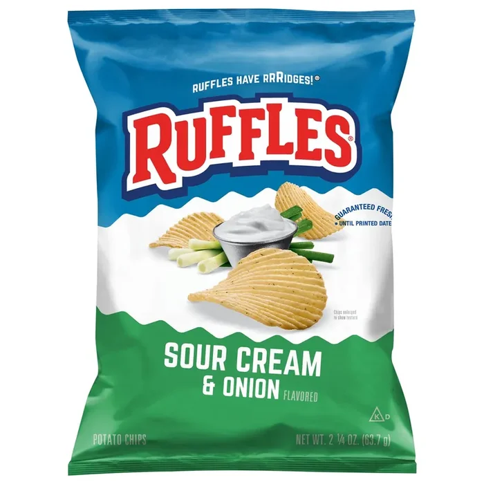 Ruffles Potato Chips Sour Cream & Onion 2 1/4 Oz