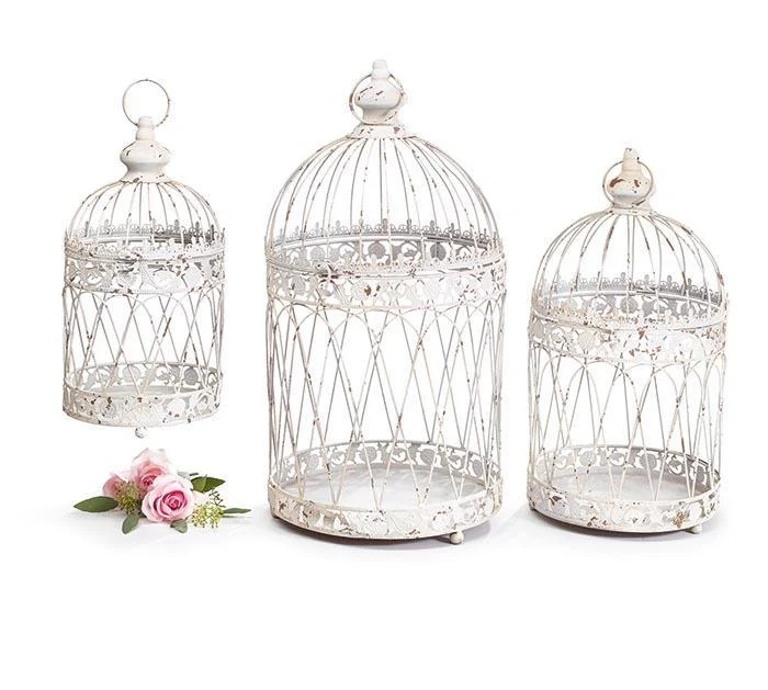 Rustic White Bird Cages