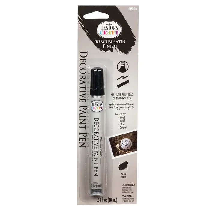 Rustoleum Testors Craft Decorative Paint Pen Satin Black- 215123