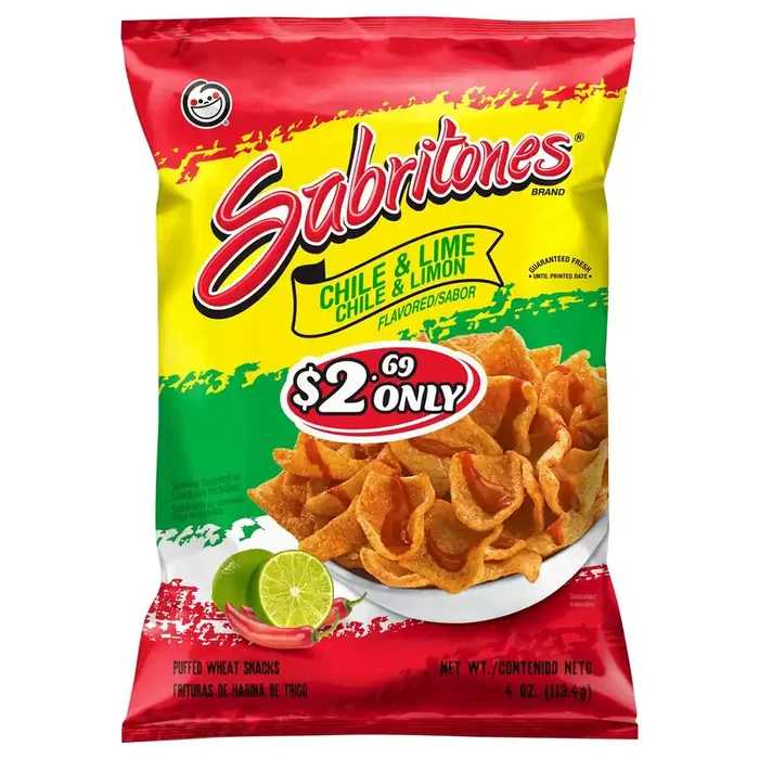 Sabritones Puffed Wheat Snacks, Chile & Lime
