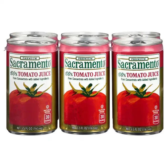 Sacramento Premium 100% Tomato Juice 6-5.5 fl. oz. Cans