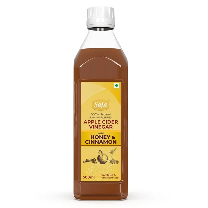 Safa Apple Cider Vinegar for Weight Loss Diet with Honey and Cinnamon 100% Natural Blend of Raw Honey, Apple Cider Vinegar & Cinnamon Healthy Gut, Detox & Cleanse 500 ml
