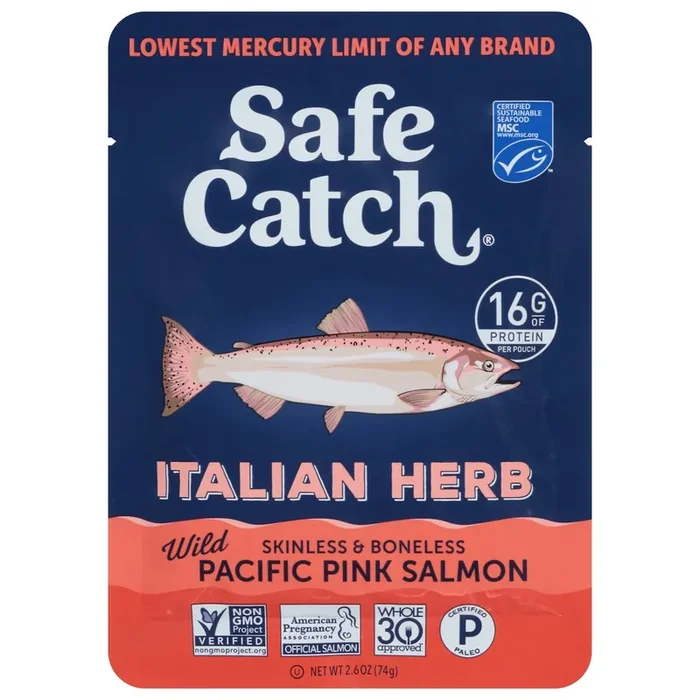 Safe Catch Wild Skinless & Boneless Pacific Pink Italian Herb Salmon 2.6 oz
