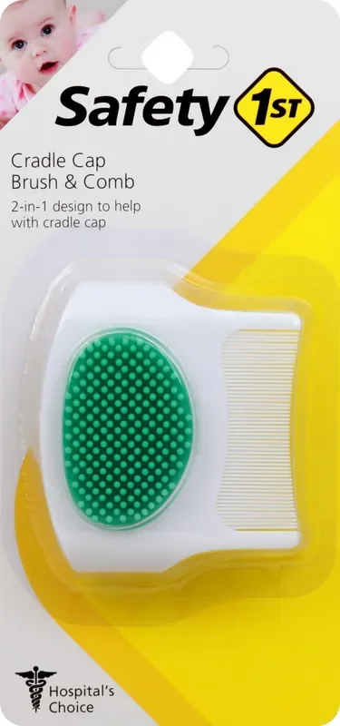 Safety 1ˢᵗ 2-in-1 Baby Cradle Cap Brush & Comb, Arctic