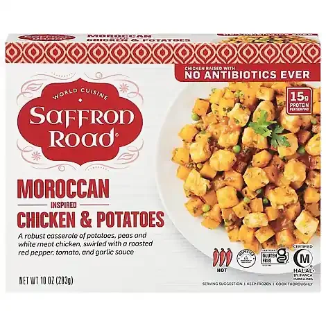 Saffron Road Moroccan Inspired Chicken & Potatoes Gluten Free Frozen Dinner 10oz – 10 OZ