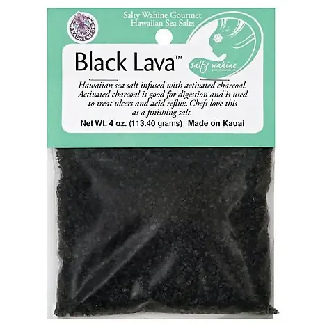 Salty Wahine Gourmet Hawaiian Sea Salts Sea Salt Black Lava – 4 Oz