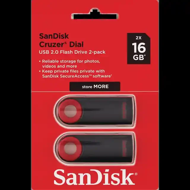 SANDISK 16Gb Cruzer Dial 2Pk