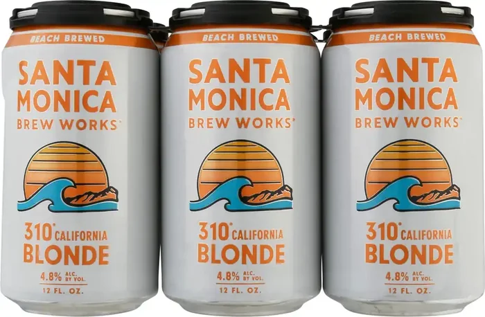 Santa Monica Seafood Beach Brewed 310 California Blonde Beer 6-12 fl oz Cans