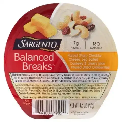 Sargento Balanced Breaks Natural Sharp Cheddar Cheese, Sea-Salted Cashews And Cherry Juice-Infused Dried Cranberries
