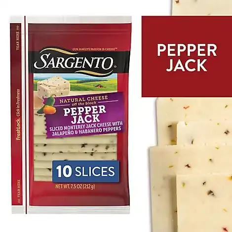 Sargento Sliced Pepper Jack Natural Cheese – 10 Count