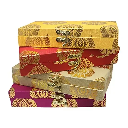 Saudeep India Set of 3 Decorative Cash Box Shagun Box Gift Box Jewellery Box Money Box Envelop Wedding Gift