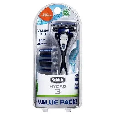 Schick Hydro 3 Razor With Cartridge Refills