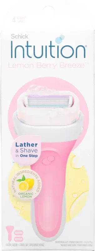 Schick Intuition Lemon Berry Breeze Razor + Travel Cap 1 ea