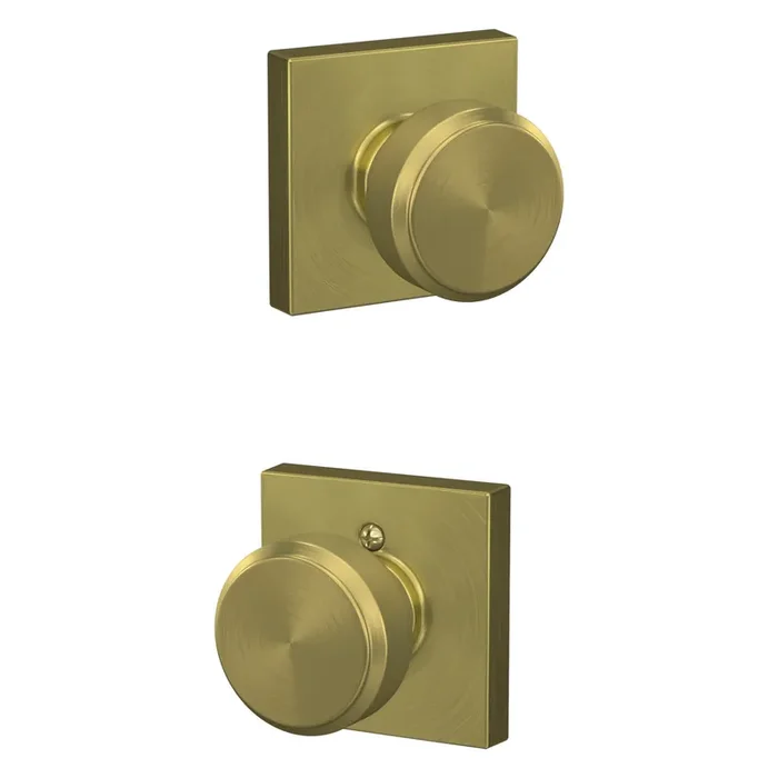 Schlage Bowery-Collins Satin Brass Interior Hall/Closet Passage Door Knob