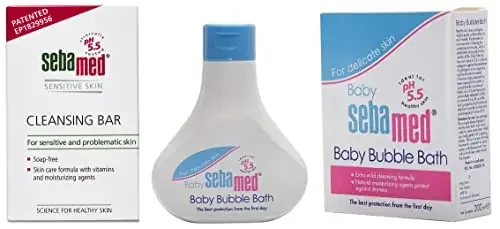 Sebamed Baby Bubble Bath 200ml & Sebamed Cleansing bar for sensitive and problematic skin 100gm