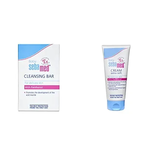 SebaMed Baby Cleansing Bar (150g) & Baby Cream Extra Soft 200ml Combo