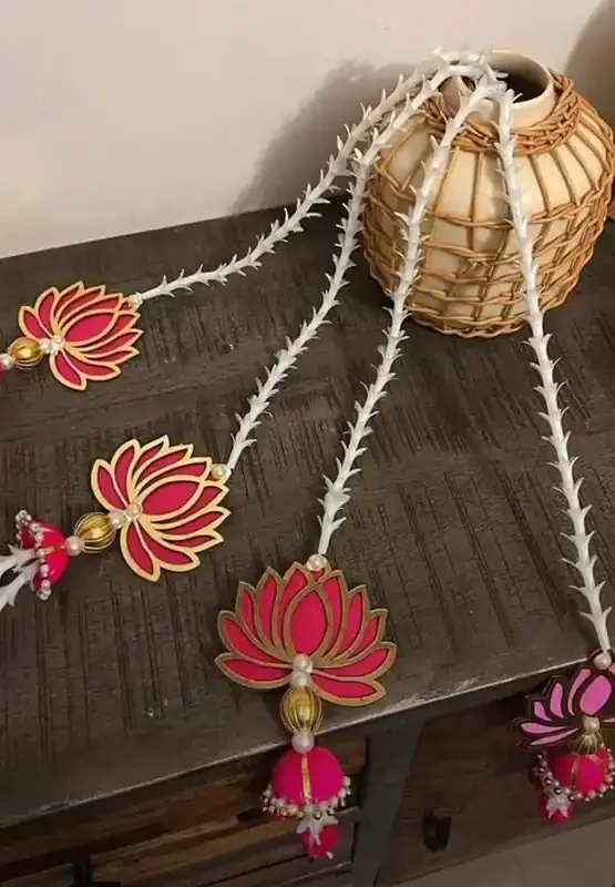 Sellplus Lotus with Rajnigandha Jhumki String for Home Decoration & All Festival Decor