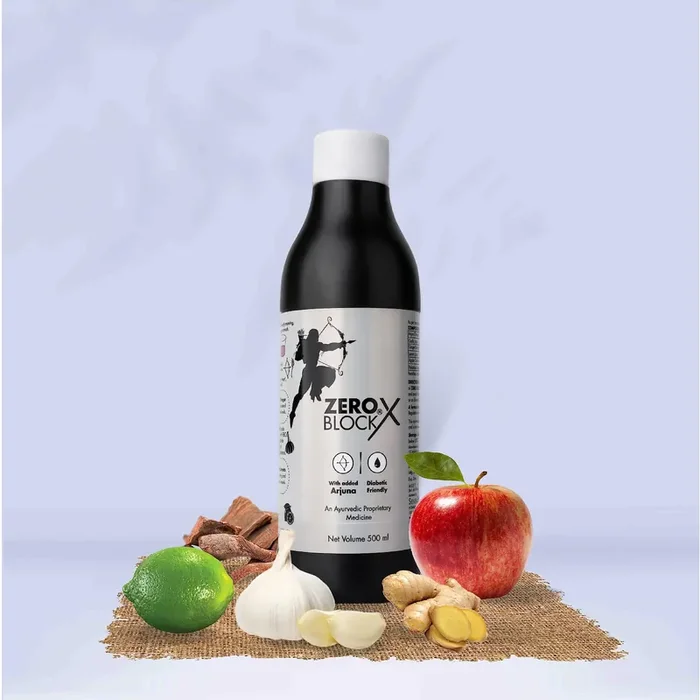 SENERA Zero Block X Arjuna Apple Cider Ginger Garlic And Lemon Diabetic-Friendly Ayurvedic Concoctions For Heart Wellness Syrup Pack Of 1 500Ml