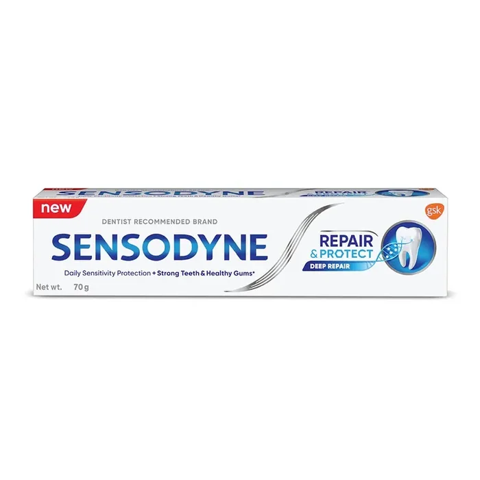 Sensodyne Toothpaste Repair & Protect Sensitivity Relief Tooth Decay Prevention Toothpaste for daily repair, Dentist Recommended Brand, 70gm