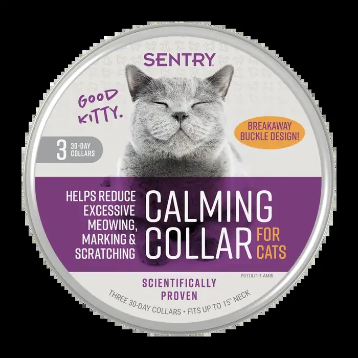 SENTRY Calming Collar for Cats and Kittens, Three 30-Day Release Collars