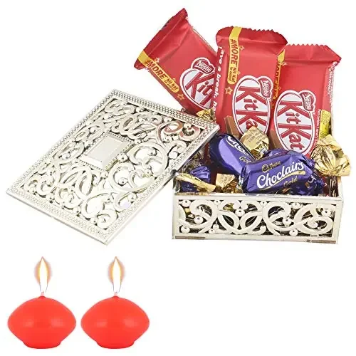 SFU E Com Choclairs & Nestle Chocolate Gift Box Diwali Chocolate Gift Premium Diwali Candle with Chocolate Hamper Chocolate Gift Hamper 198