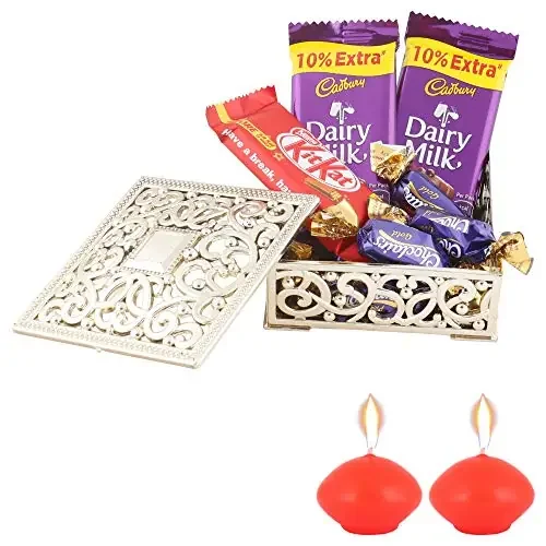 SFU E Com Dairy Milk & Nestle Chocolate Gift Box Diwali Chocolate Gift Premium Diwali Candle with Chocolate Hamper Chocolate Gift Hamper 197