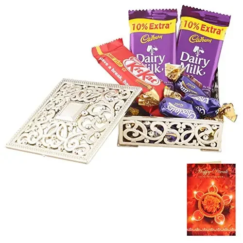 SFU E Com Dairy Milk & Nestle Chocolate Gift Box Diwali Chocolate Gift Premium Diwali Chocolate Gift with Greeting Card Chocolate Gift for Diwali, New Year Wishes 196