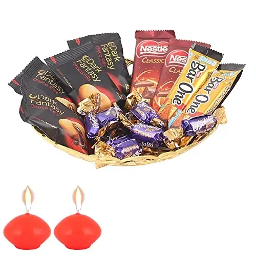 SFU E Com Nestle and Dark Fantasy Chocolate Gift Hamper Diwali Chocolate Gift Premium Diwali Candle with Chocolate Hamper Chocolate Gift Hamper 1112
