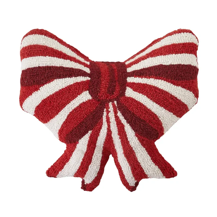 SHAPED RED & WHITE BOW HOOK PILLOW