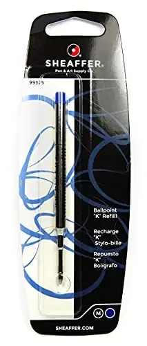 Sheaffer Ballpoint Refill K Style – Blue Medium – Blister Card