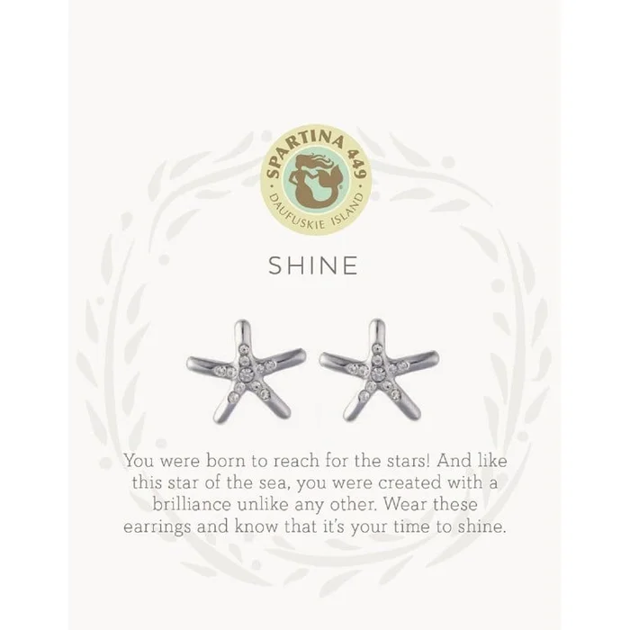 Silver Sea La Vie Stud Earrings Shine/Starfish – Spartina