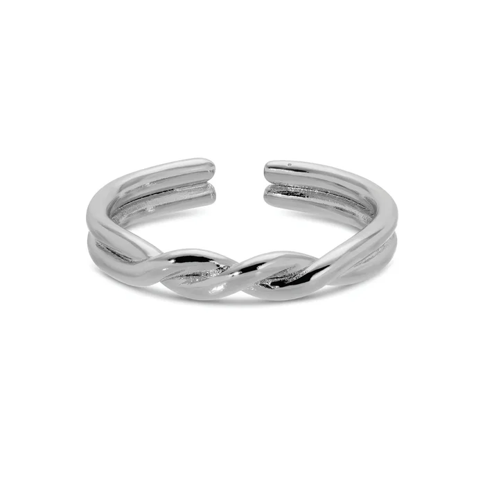 Simple Twist Adjustable Ring Silver