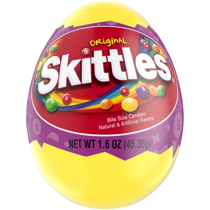 Skittles Original Chewy Candy Filled Easter Egg, Easter Basket Candy, 1.6 oz