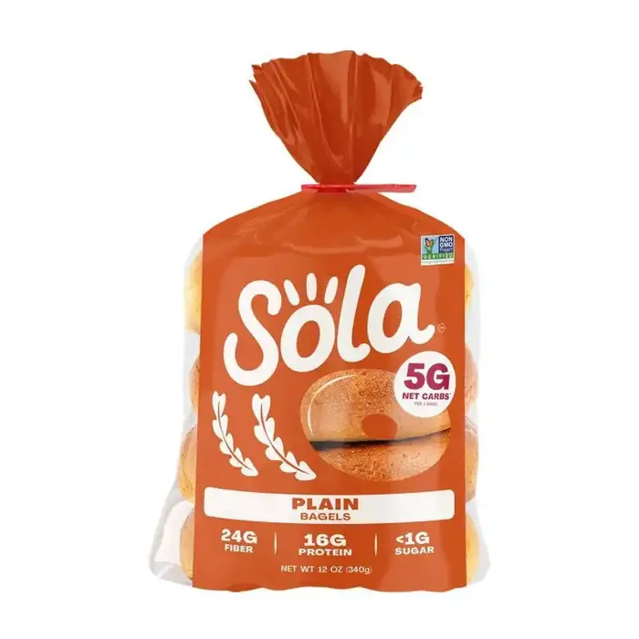 Sola Plain Bagels, High Protein, Low Carb