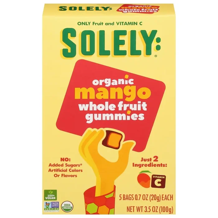Solely Organic Whole Fruit Mango Gummies 5 – 0.7 oz Bags