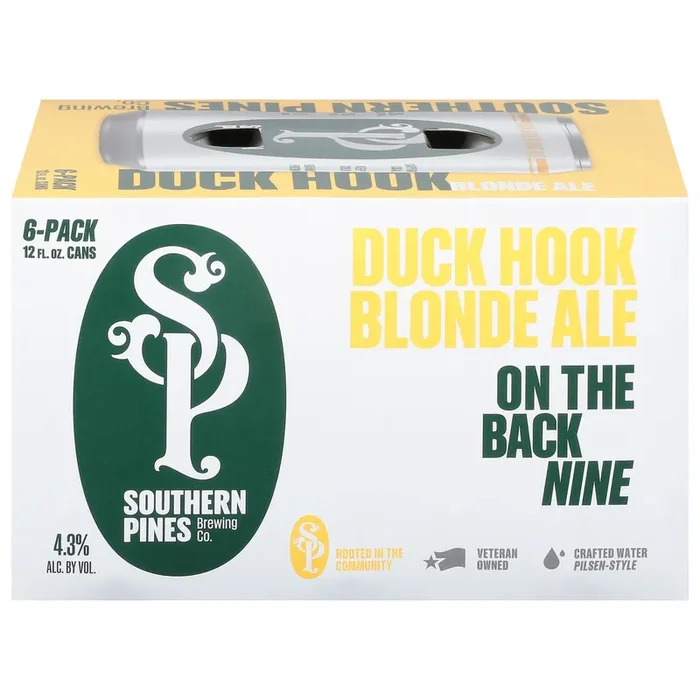 Southern Pines Brewing Co. Blonde Ale Duck Hook Beer 6 – 12 fl oz Cans