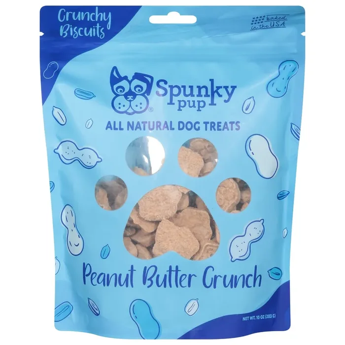 Spunky Pup Crunchy Biscuits All Natural Peanut Butter Crunch Dog Treats 10 oz