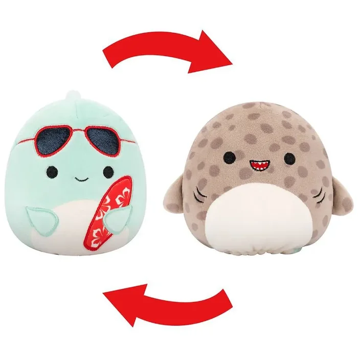 Squishmallows FlipAMallows Perry – Dolphin / Azi – Leopard Shark 8 Inch