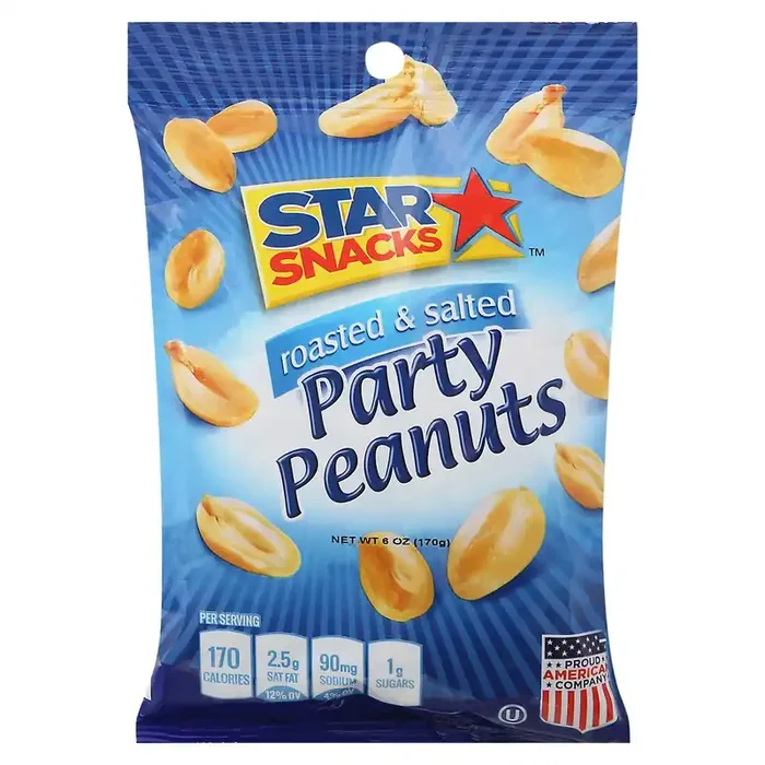 Star Snacks Roasted & Lightly Salted Party Peanuts, 4.5 Oz.