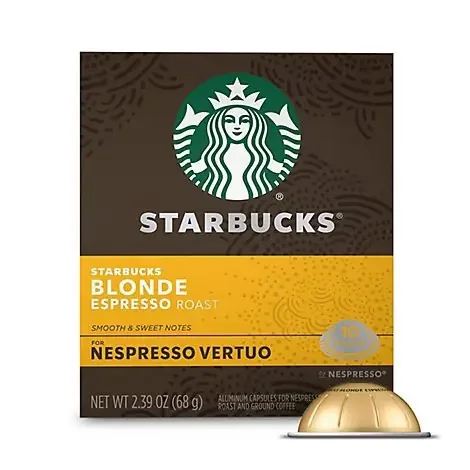 Starbucks Blonde Espresso Roast Coffee Capsules For Nespresso Vertuo Box 10 Count – Each