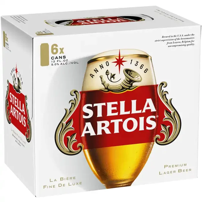 Stella Artois Lager Belgium Beer 6Pk Can