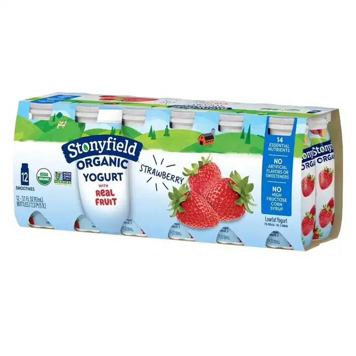 Stonyfield Organic Kids‘ Strawberry Yogurt Smoothies – 12pk/3.1 fl oz Bottles