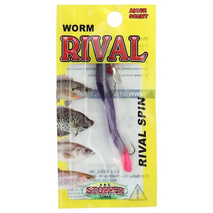 STOPPER Worm Rival Spin Purple Red Tail