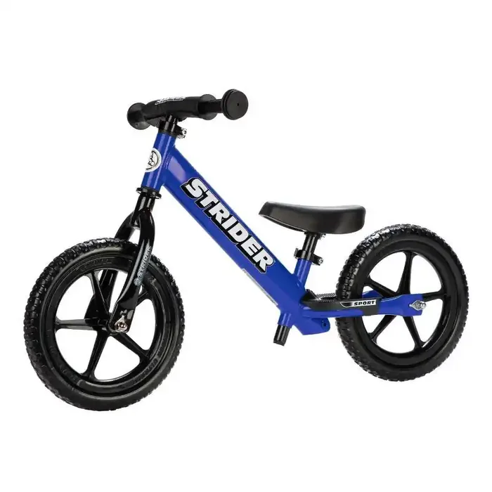 Strider Sport 12″ Kids‘ Balance Bike – Blue Adjustable Handlebar & Seat, Steel Frame
