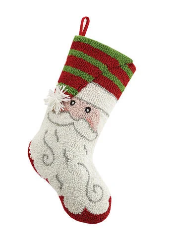 STRIPED SANTA HOOK STOCKING