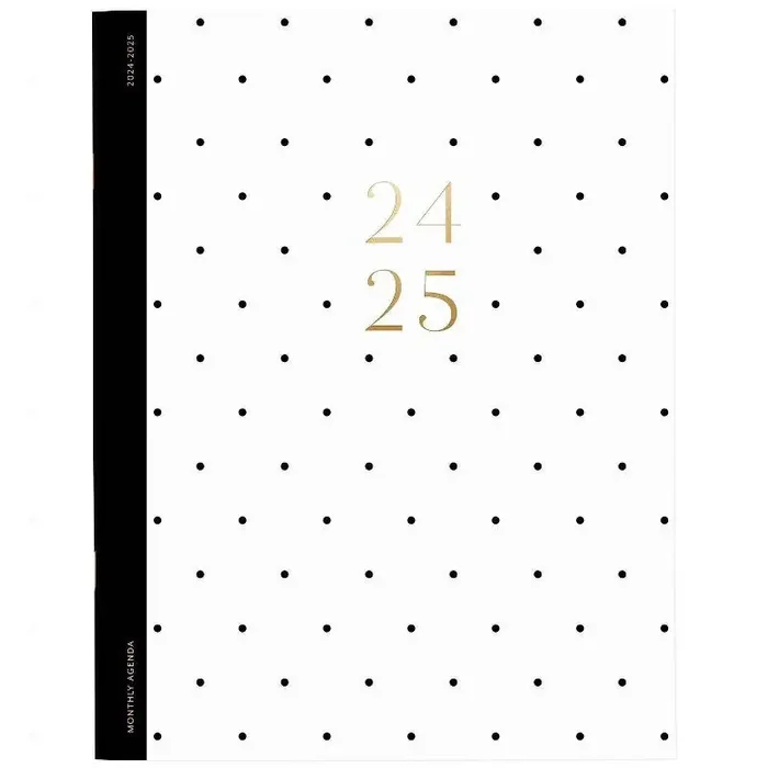 Sugar Paper Essentials 2024-25 Monthly Planner 11″x8.5″ Scatter Dots Academic Calendar July-June, Adult Stationery
