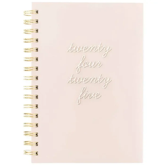 Sugar Paper Essentials 2024-25 Weekly/Monthly Planner 8.5″x6.125″ Pale Pink Agenda, Calendar, Twin-Wire Binding