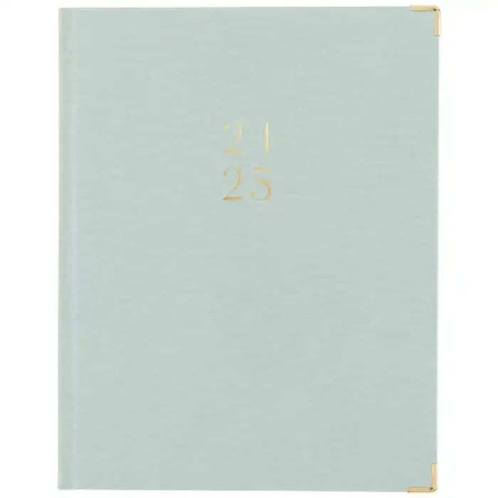 Sugar Paper Essentials Academic 2024-2025 Hardcover Weekly Monthly Planner, Dusty Blue, Large, 8″x10″ School Agenda Calendar