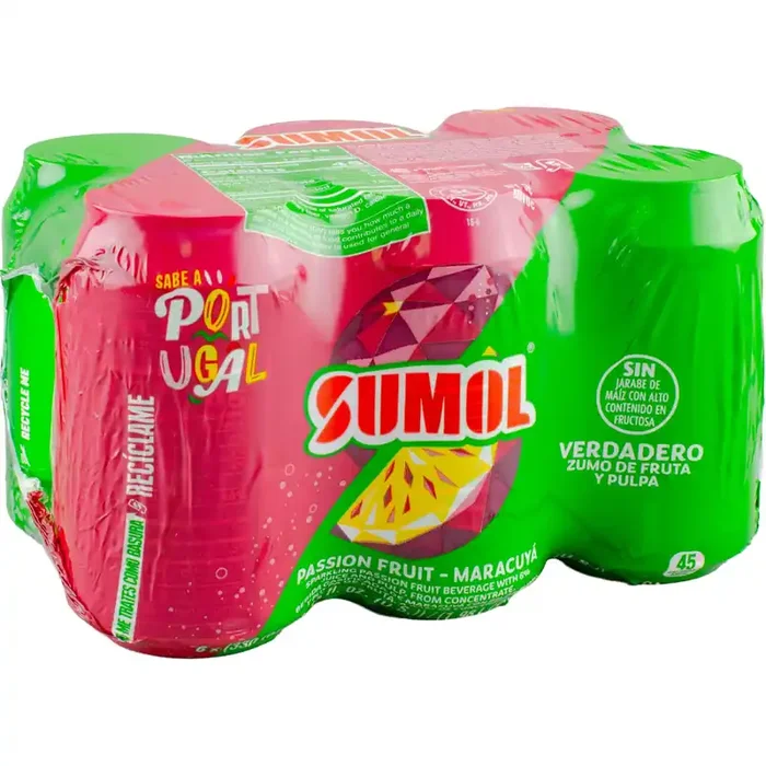 Sumol Passion Fruit Sparkling Beverage 11 oz Cans